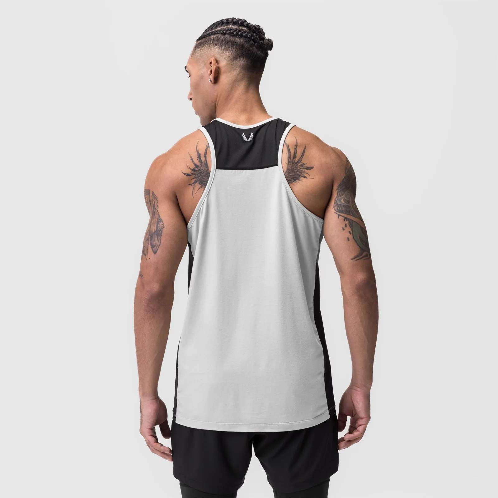 0809. Supima® Mesh Panel Training Singlet  - White