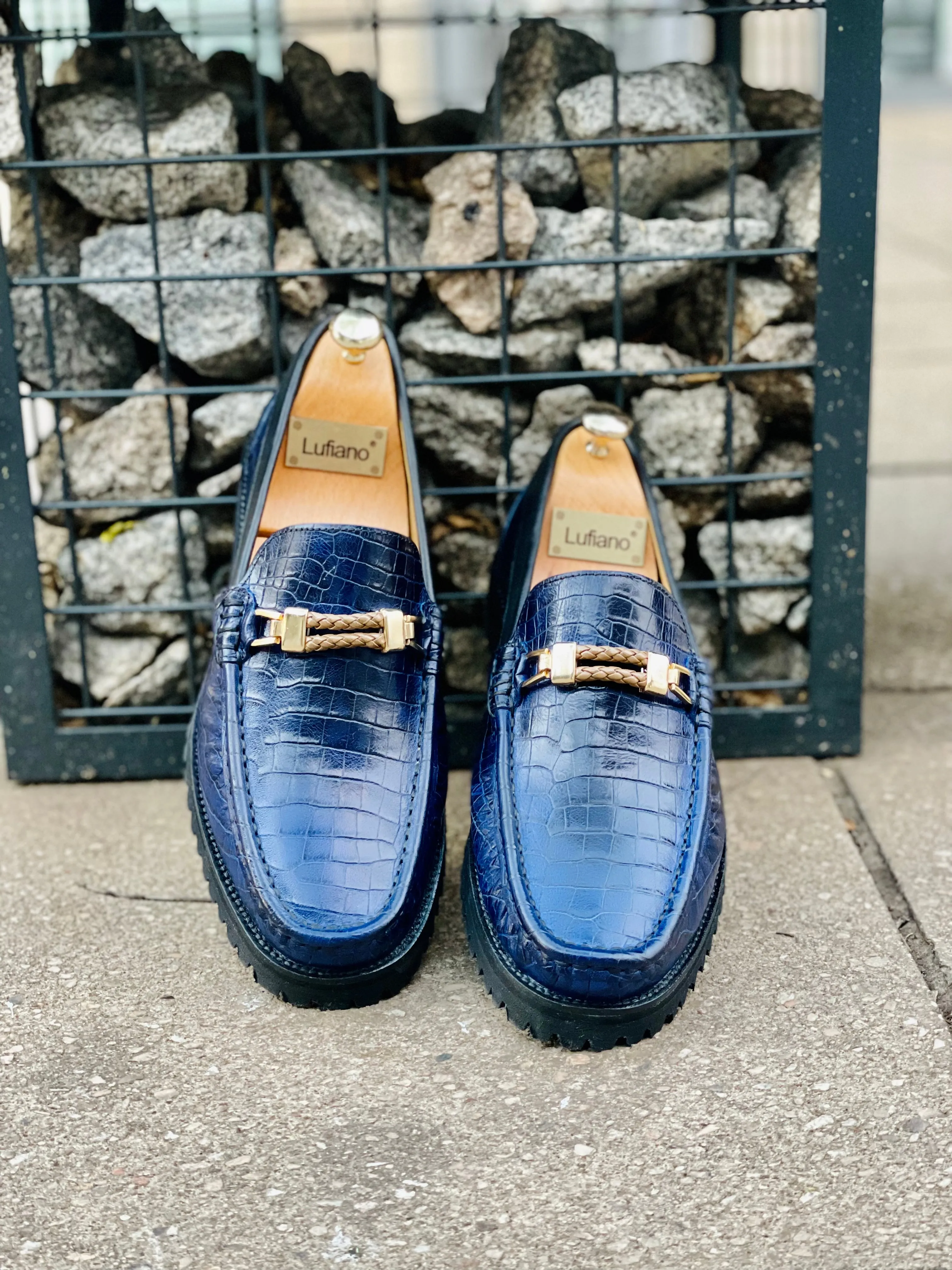 097B - Lufiano Slip on: Blue