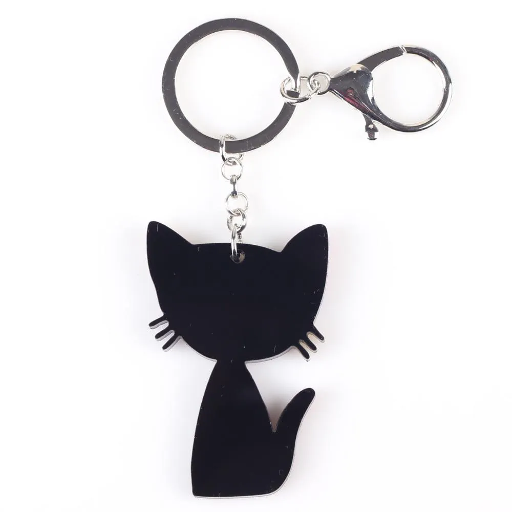 Acrylic Pattern Cute Animal Fashion Cat Keychain Accessories for Women