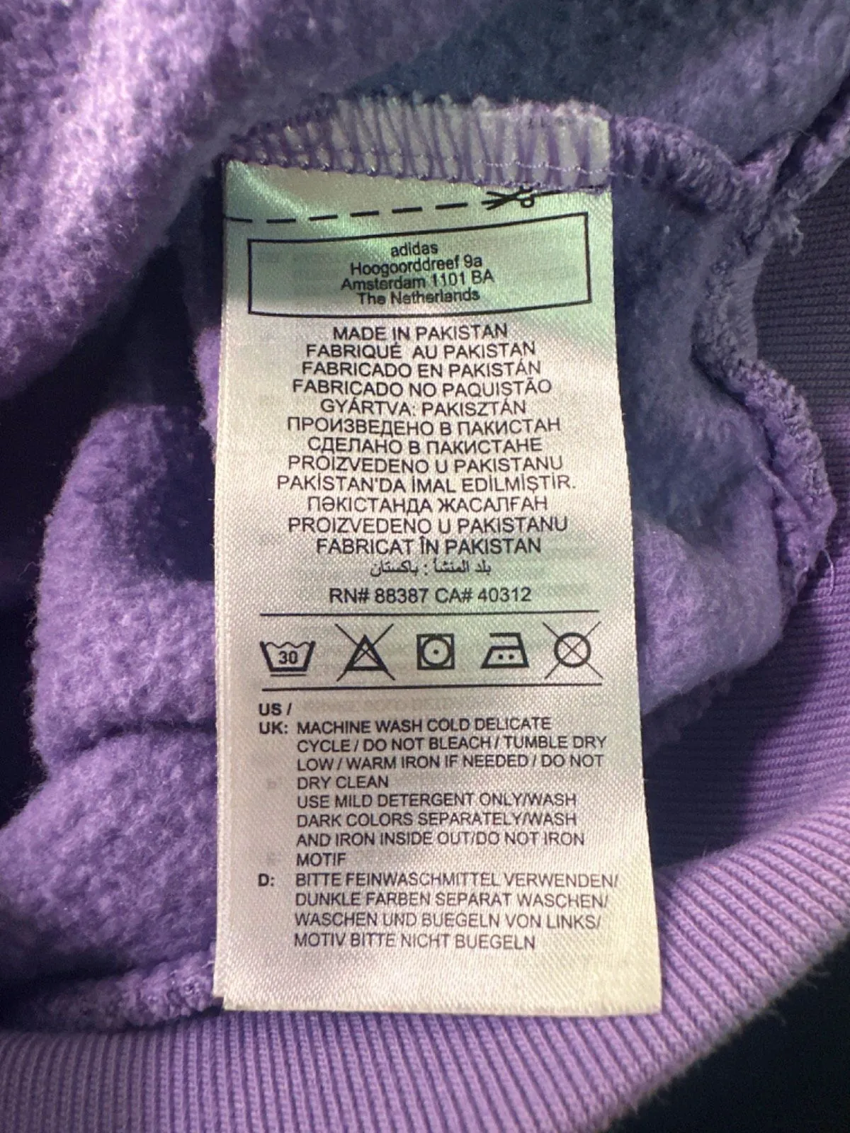 Adidas Purple Crew Neck Sweatshirt UK 12-14