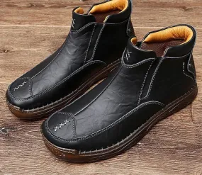 Ankle Boots Men Leather Casual Boots British Style Fashion Comfortable Mens Shoes Big Size Men Boots 47