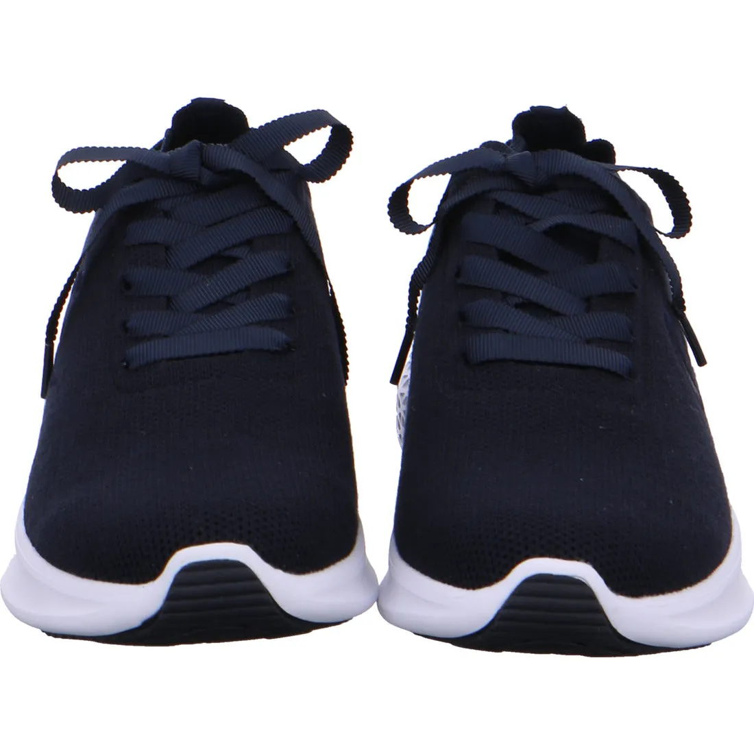 Ara Ladies Bamboo Stretch Lace Up Sneaker Navy