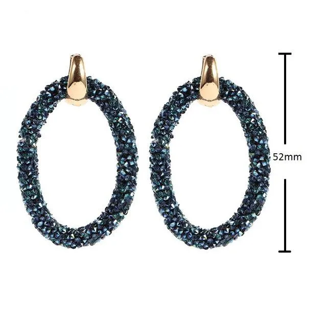 Artificial Crystal Two Kinds Of Wear Law Of Copper Earrings for Women