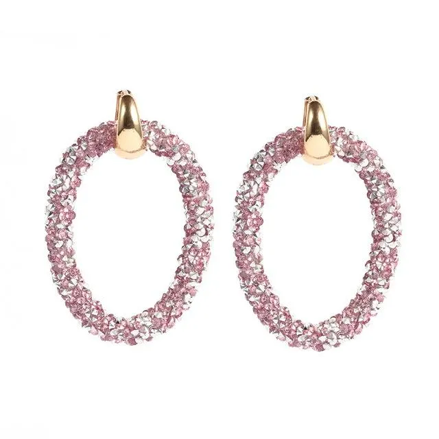 Artificial Crystal Two Kinds Of Wear Law Of Copper Earrings for Women