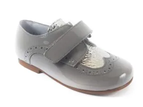 Beberlis Patent Grey Velcro Dress Shoe