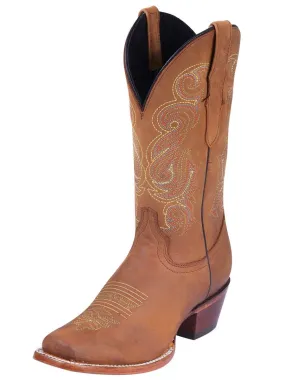 Botas Vaqueras Rodeo Clasicas de Piel Genuina para Mujer 'El General' - ID: 40660