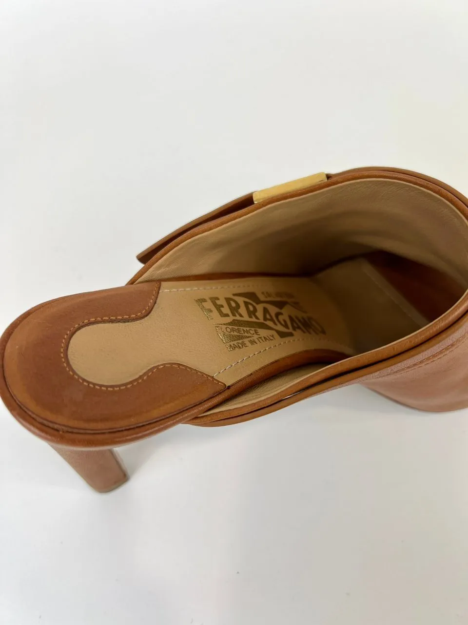 Brown Leather Saddle Soft Heels