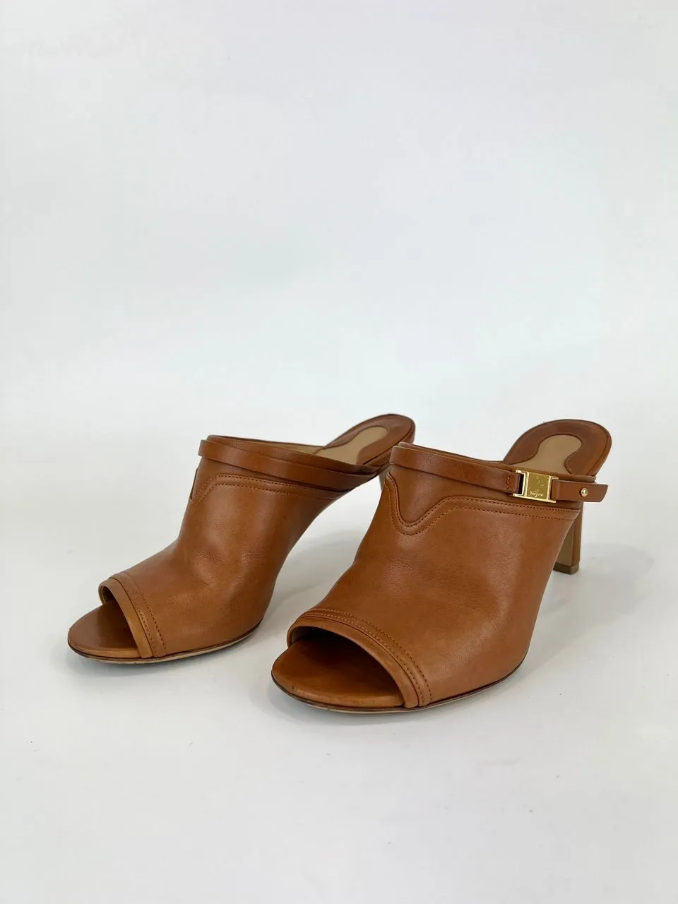 Brown Leather Saddle Soft Heels