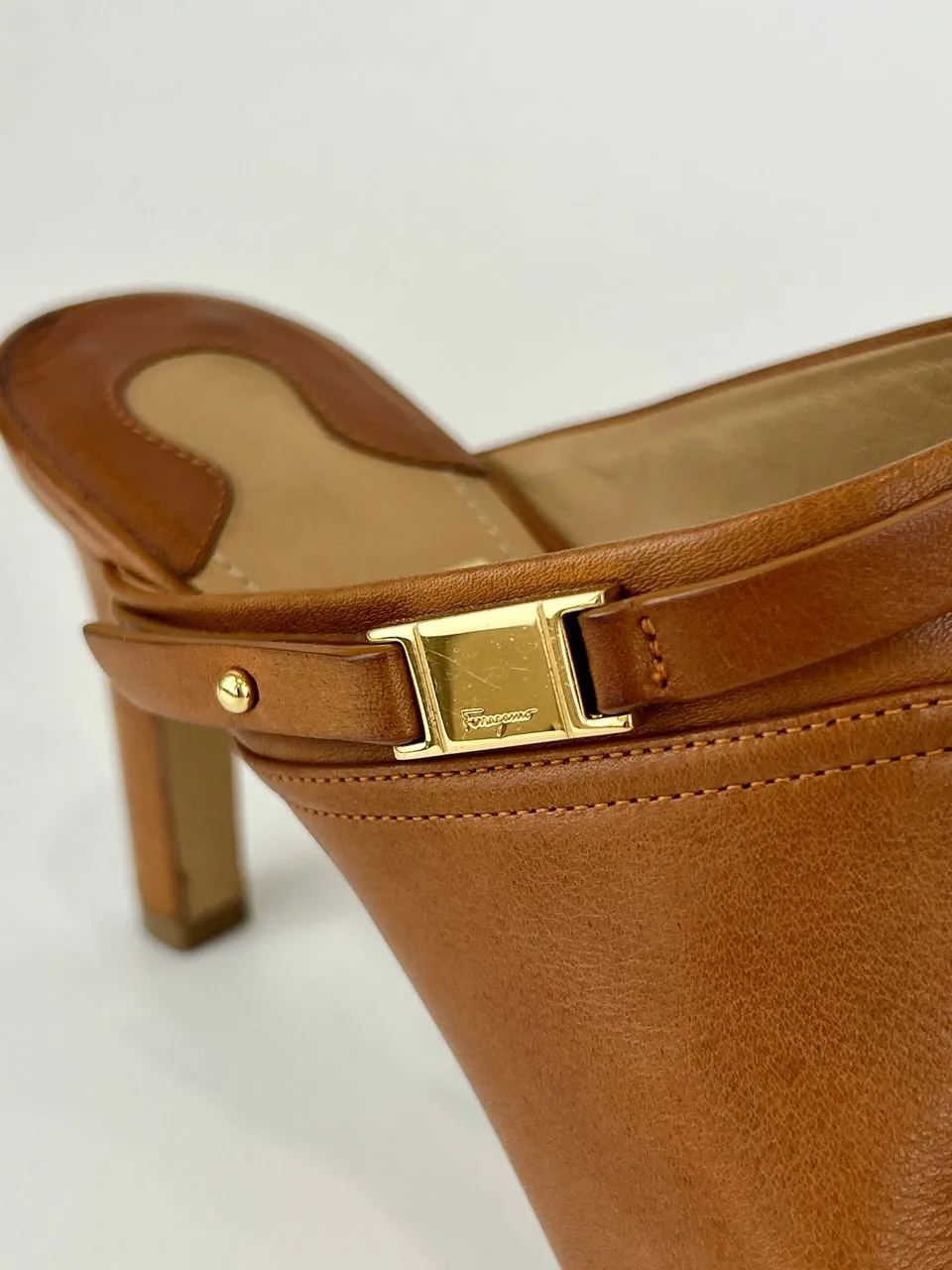 Brown Leather Saddle Soft Heels