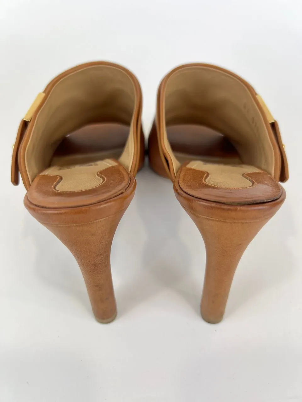 Brown Leather Saddle Soft Heels