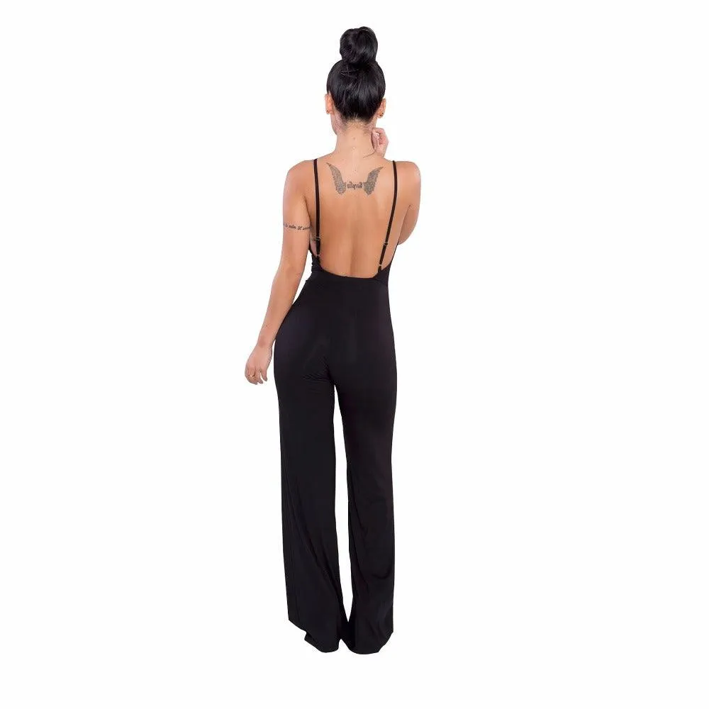 CRISSCROSS BACKLESS WRAP JUMPSUIT