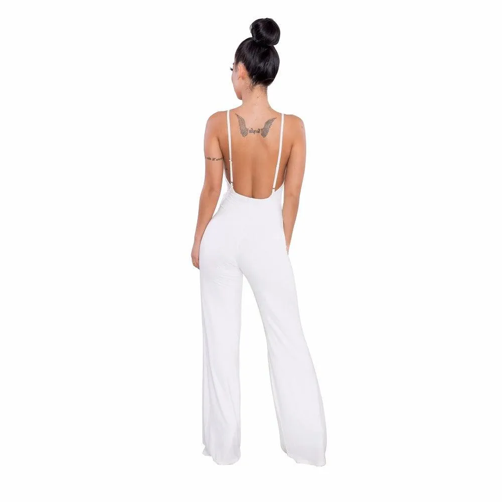 CRISSCROSS BACKLESS WRAP JUMPSUIT