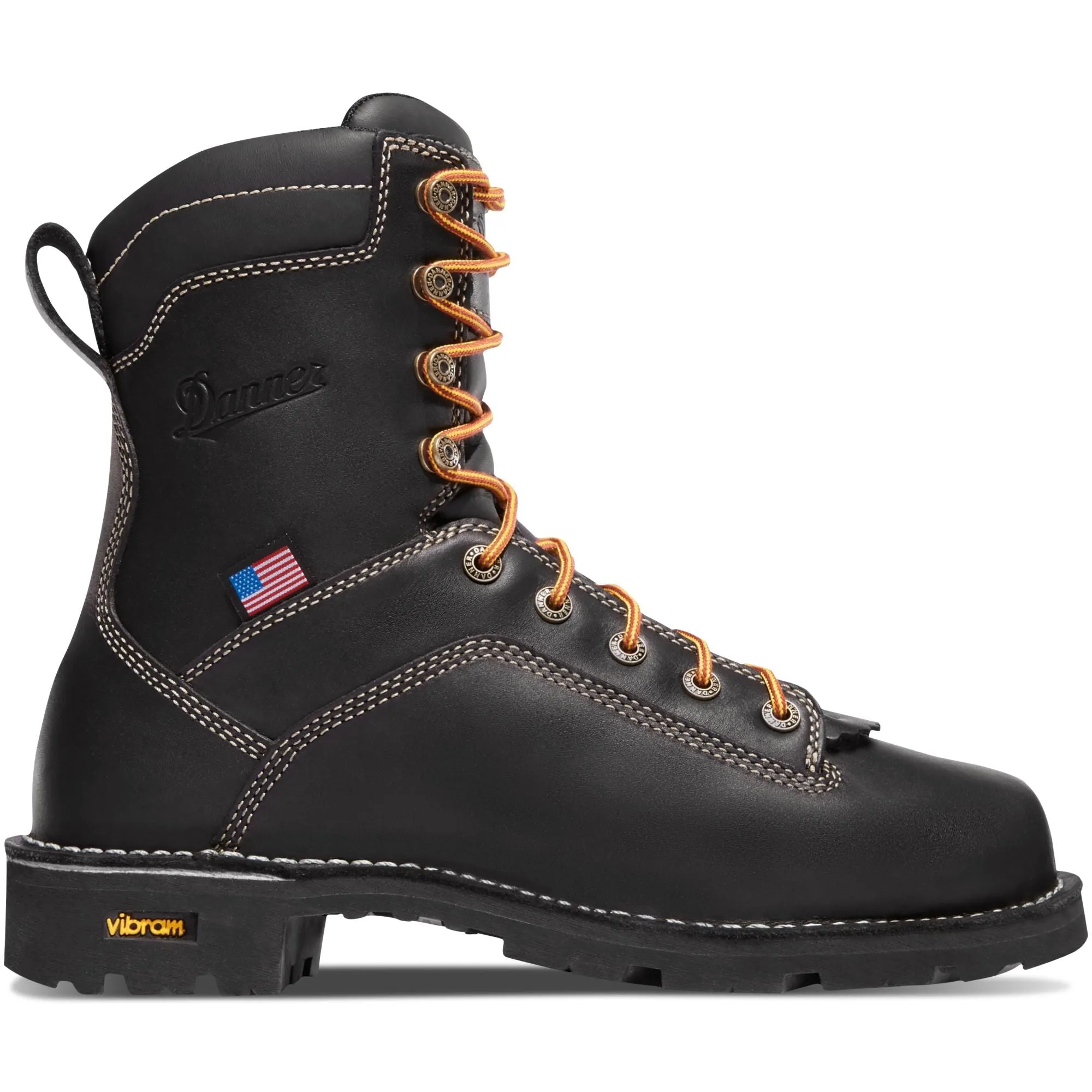 Danner Men's Quarry USA Made 8" Soft Toe WP Work Boot - Black - 17309