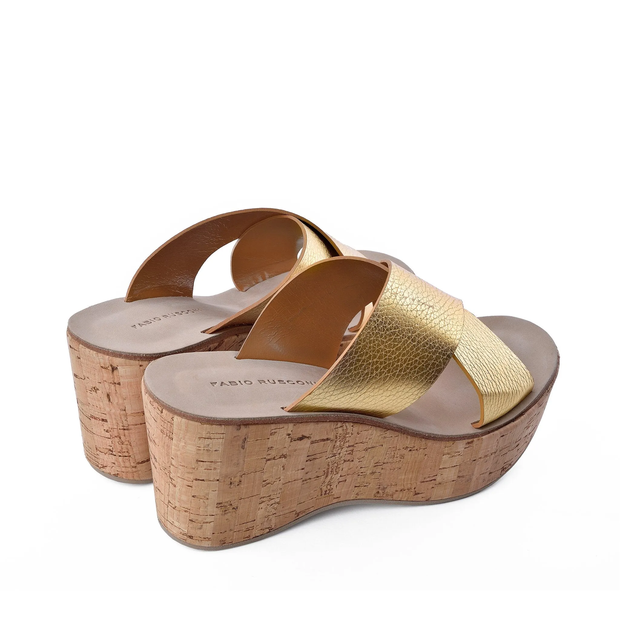 Dora Gold Cork Platform Sandals