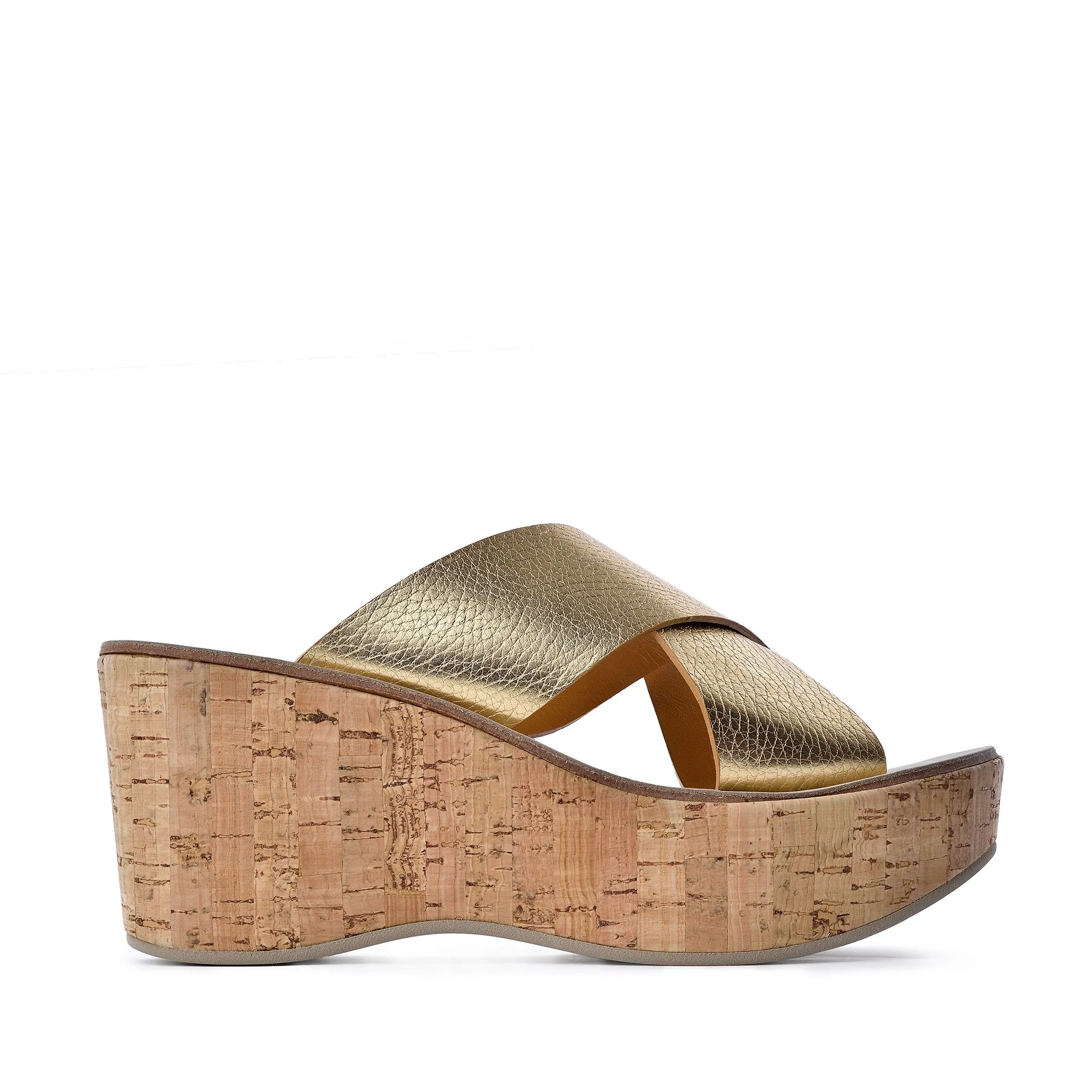 Dora Gold Cork Platform Sandals