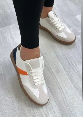 Edith Beige/Orange/Navy Sneakers