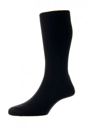 H.J. Hall Indestructible Rib Black Socks Black