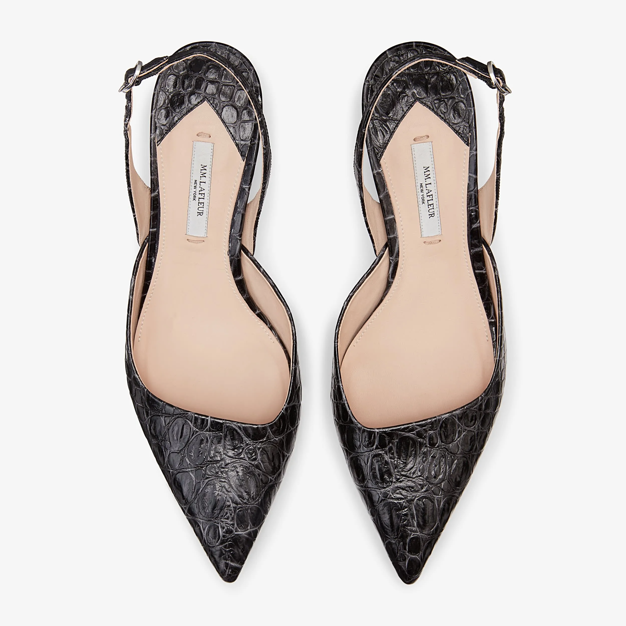 Irene Slingback - Embossed Croc :: Onyx