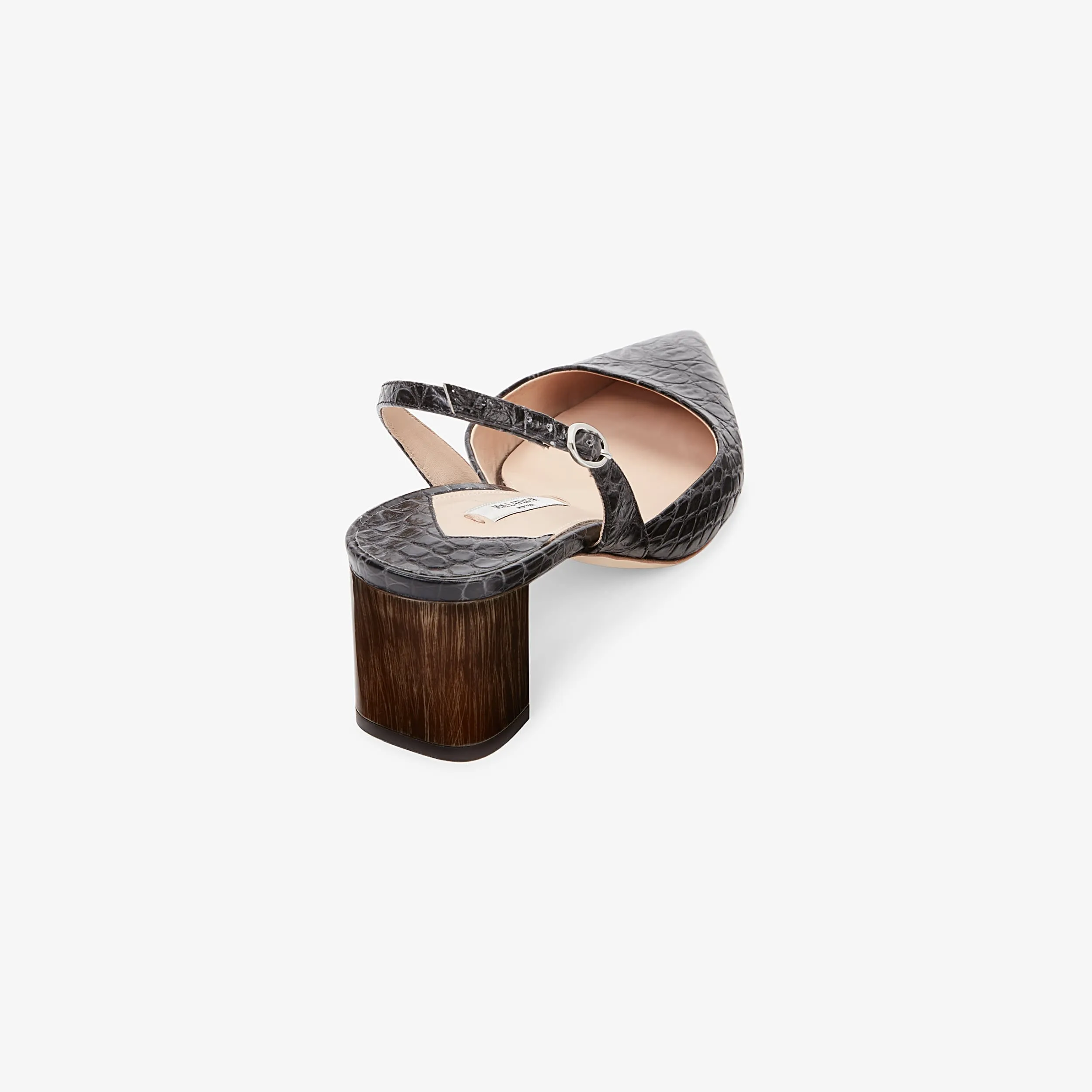 Irene Slingback - Embossed Croc :: Onyx