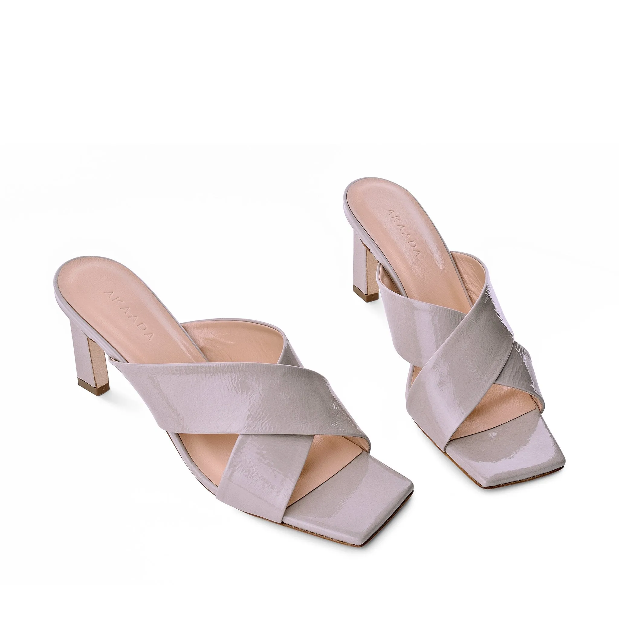 Kaori Light Grey Soft Naplak Mules