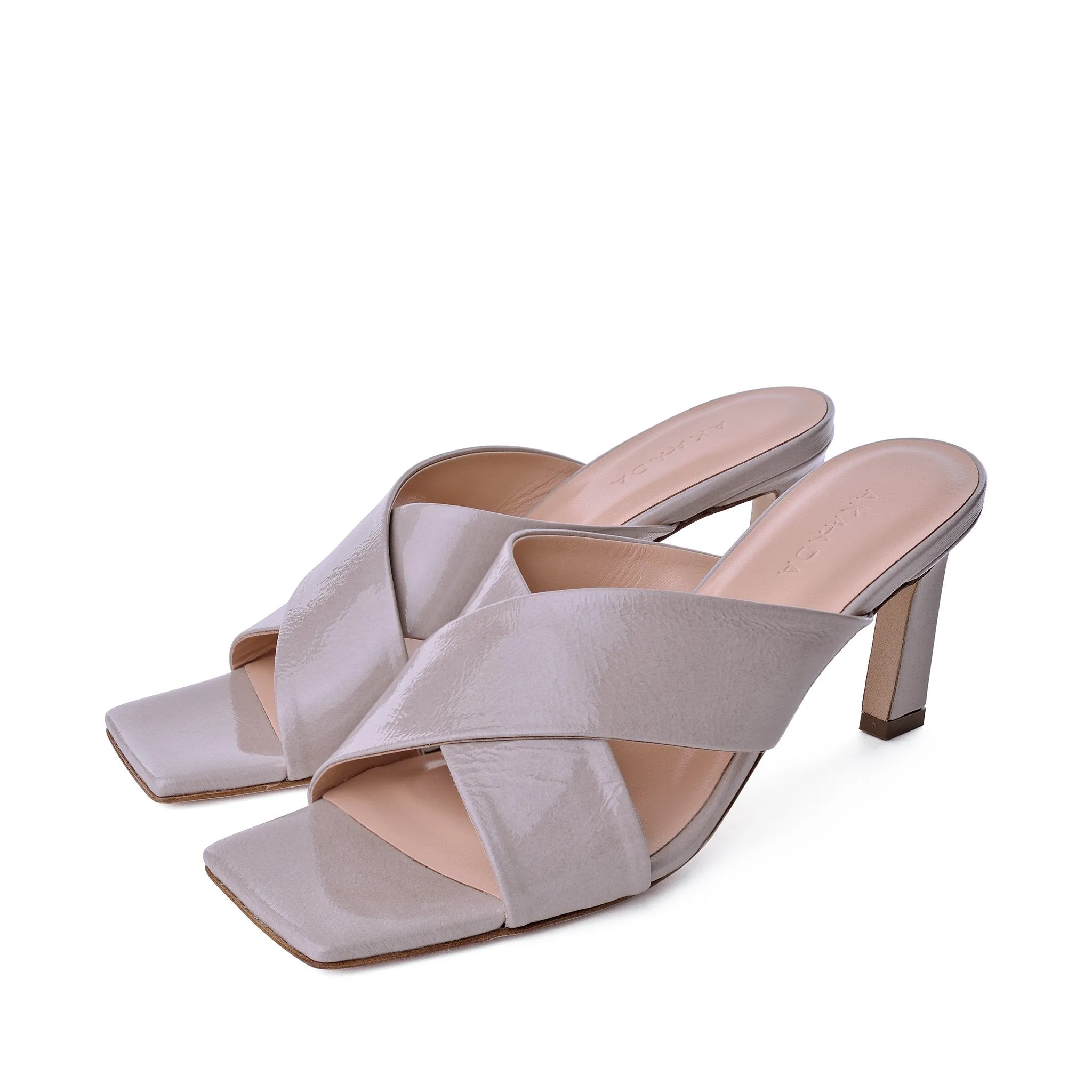 Kaori Light Grey Soft Naplak Mules