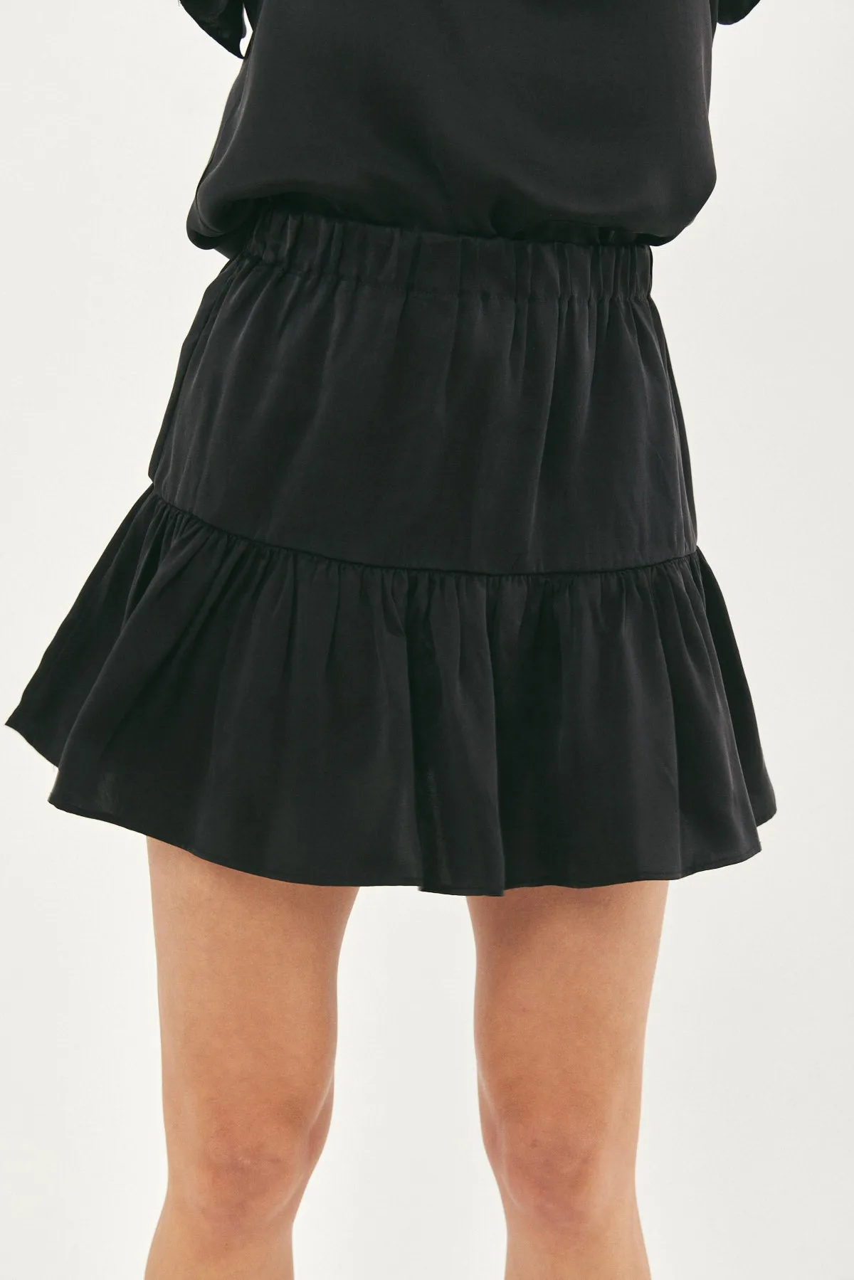 KIM BLACK FARFALLE SILK SKIRT