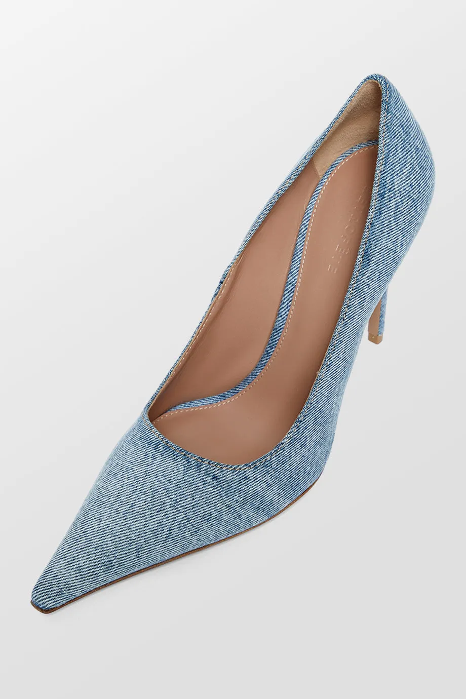 Quinn Denim Pointed Toe Heels