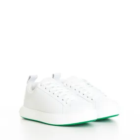 "Pillow" Lace-up Sneakers In Optic White / Parakeet Padded Leather